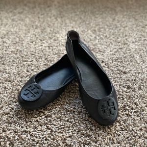 Tory Burch Minnie Travel Ballet Flat, Leather Black 8M